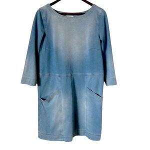 Adriano Goldschmied designer women's blue denim dress size S 3/4 sleeves